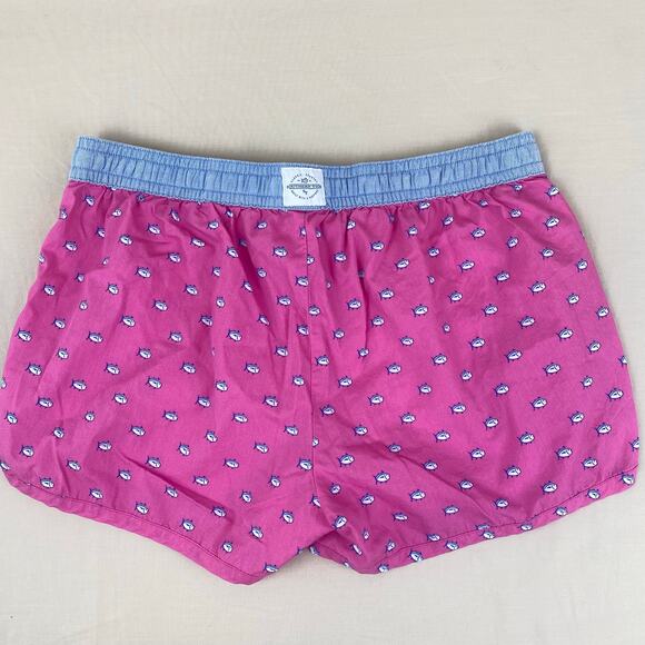 Southern Tide Preppy Drawstring Sleep Lounge Shorts Fish Pink Blue Size Medium - Picture 7 of 8